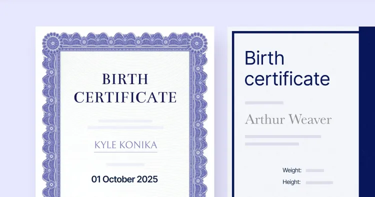 15 Birth Certificate Templates–Edit for Free cover image
