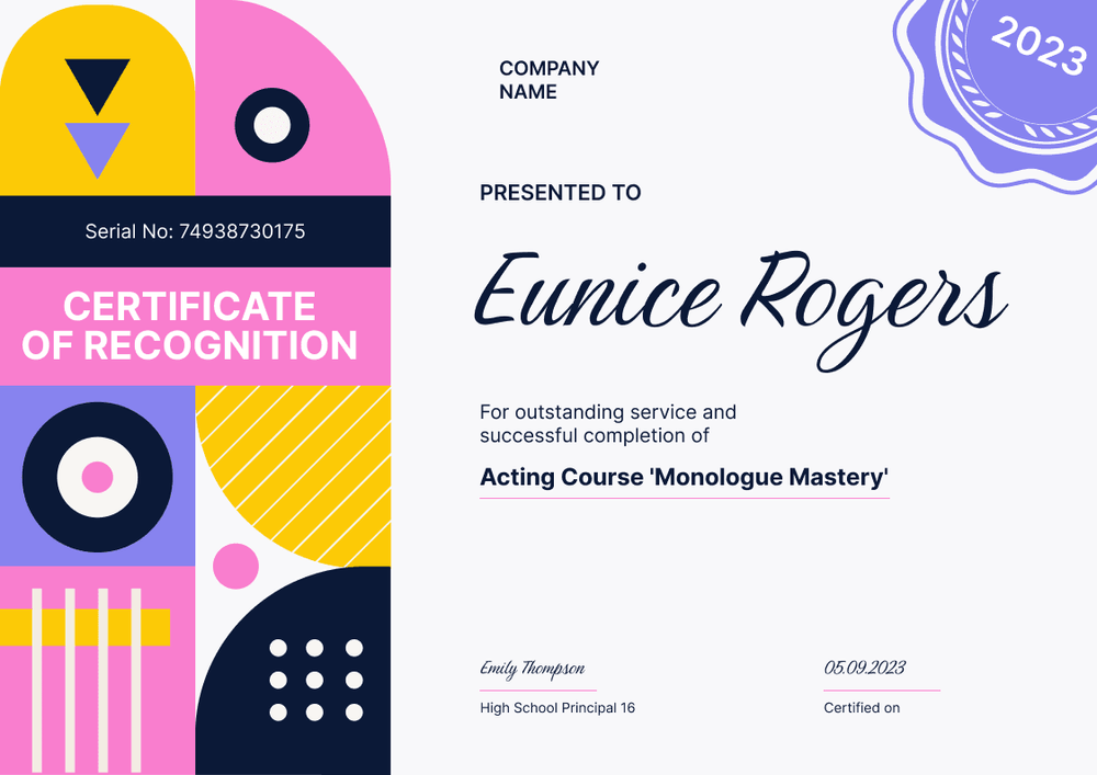 Modern and dynamic certificate of recognition template landscape Modern and dynamic certificate of recognition template landscape