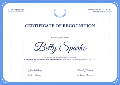 Minimalist and clear recognition certificate template landscape Minimalist and clear recognition certificate template landscape