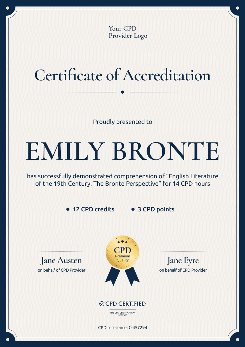 Modern and professional CPD certificate template Modern and professional CPD certificate template