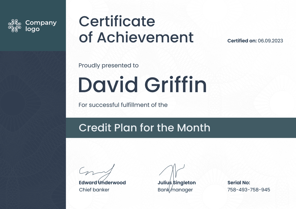 Structured and professional achievement certificate landscape Structured and professional achievement certificate landscape