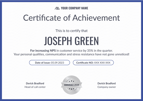 Pure and professional achievement certificate landscape Pure and professional achievement certificate landscape