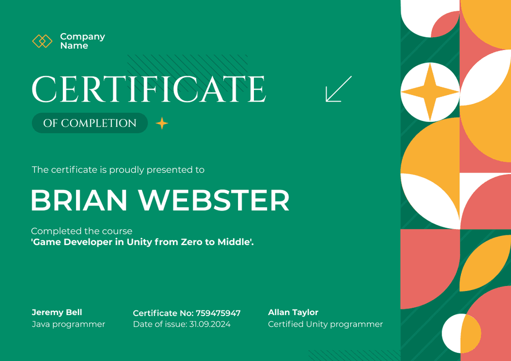 Modern and expressive certificate of completion template landscape Modern and expressive certificate of completion template landscape
