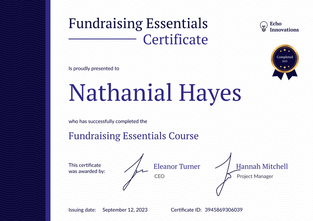 Structured and professional non-profit certificate template landscape Structured and professional non-profit certificate template landscape