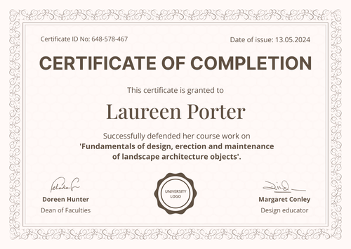 Ornamental and formal diploma template landscape Ornamental and formal diploma template landscape