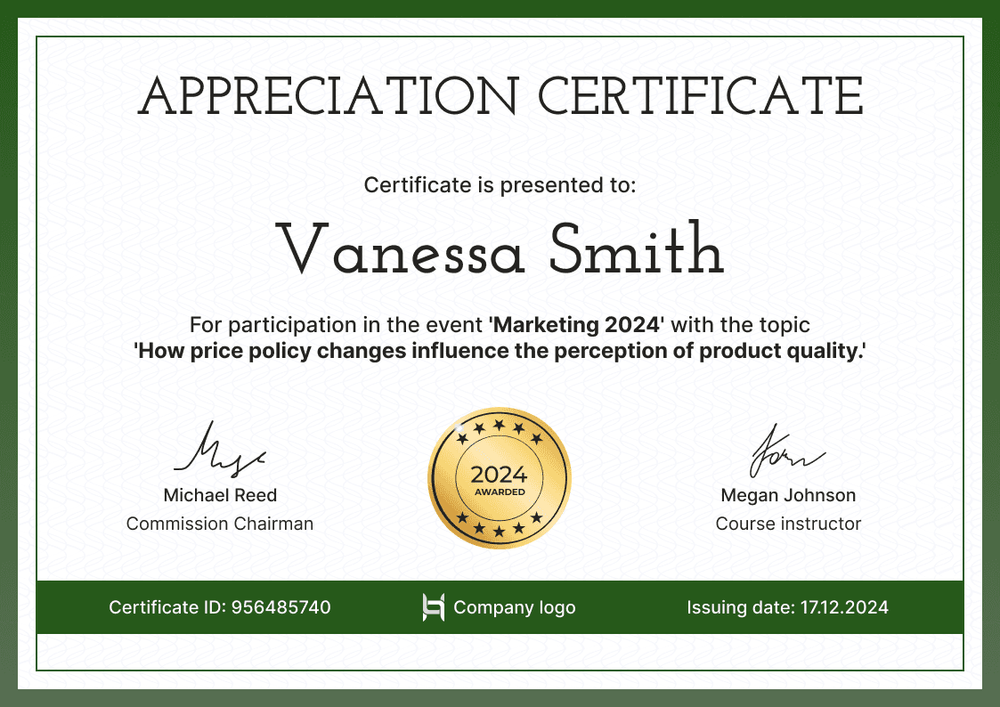 Organized and professional certificate of appreciation template landscape Organized and professional certificate of appreciation template landscape