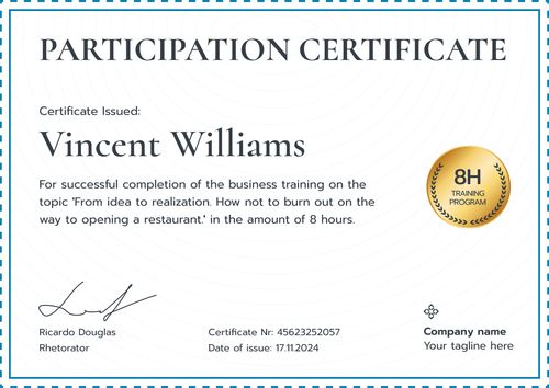 Delicate and professional workshop certificate template landscape Delicate and professional workshop certificate template landscape