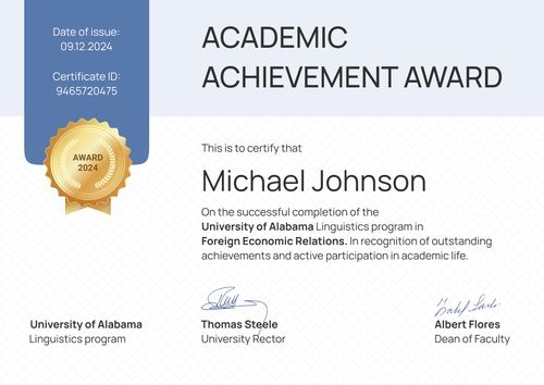 Minimalistic and professional academic certificate template landscape Minimalistic and professional academic certificate template landscape