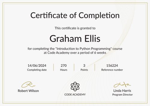 Elevated and simple course certificate template landscape Elevated and simple course certificate template landscape