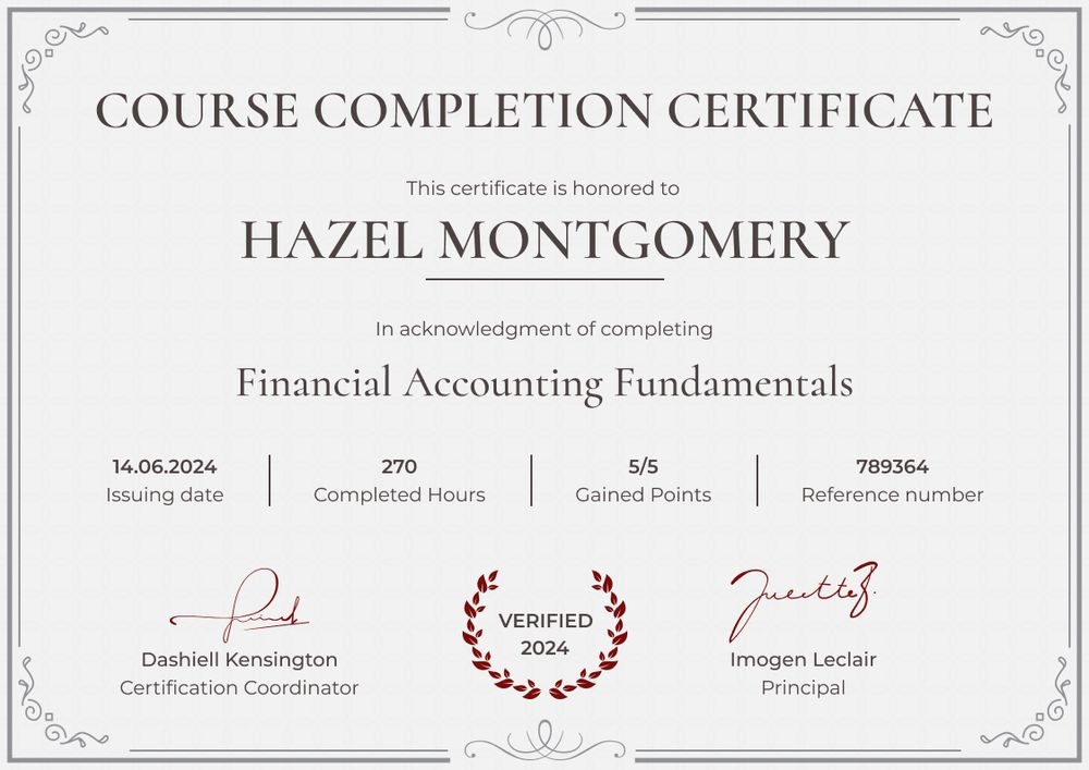 Harmonious and formal course certificate template - landscape Harmonious and formal course certificate template - landscape