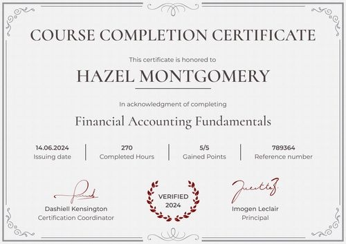 Harmonious and formal course certificate template - landscape Harmonious and formal course certificate template - landscape