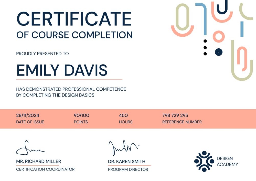 Striking and modern course certificate template landscape Striking and modern course certificate template landscape