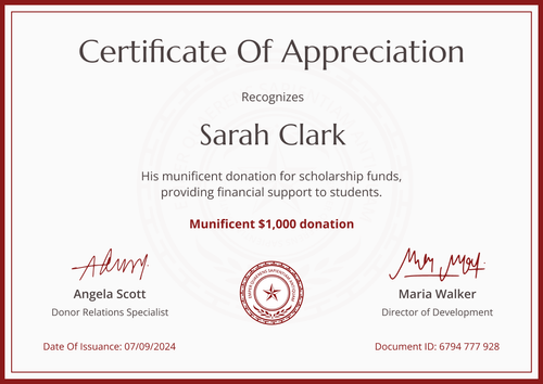 Tasteful and professional donation certificate template landscape Tasteful and professional donation certificate template landscape