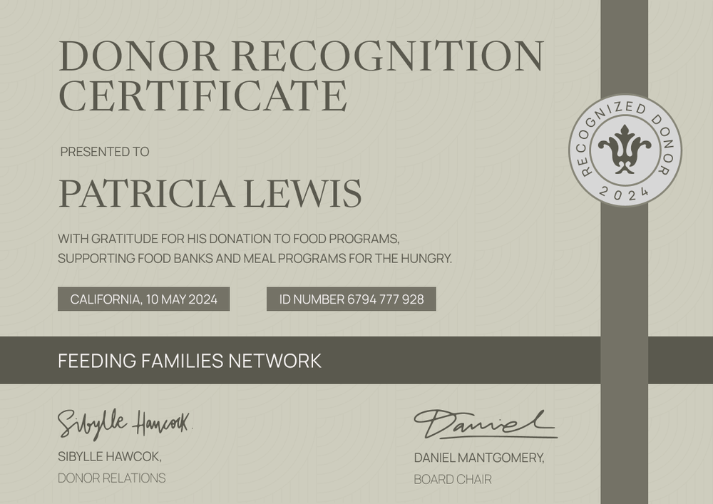 Structured and professional donation certificate template landscape Structured and professional donation certificate template landscape