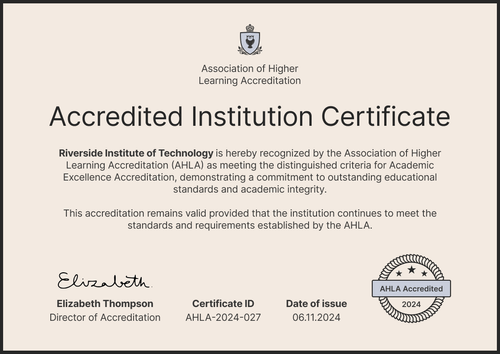 Minimalistic and formal accreditation certificate template Minimalistic and formal accreditation certificate template
