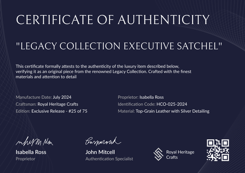 Majestic and formal authenticity certificate template Majestic and formal authenticity certificate template