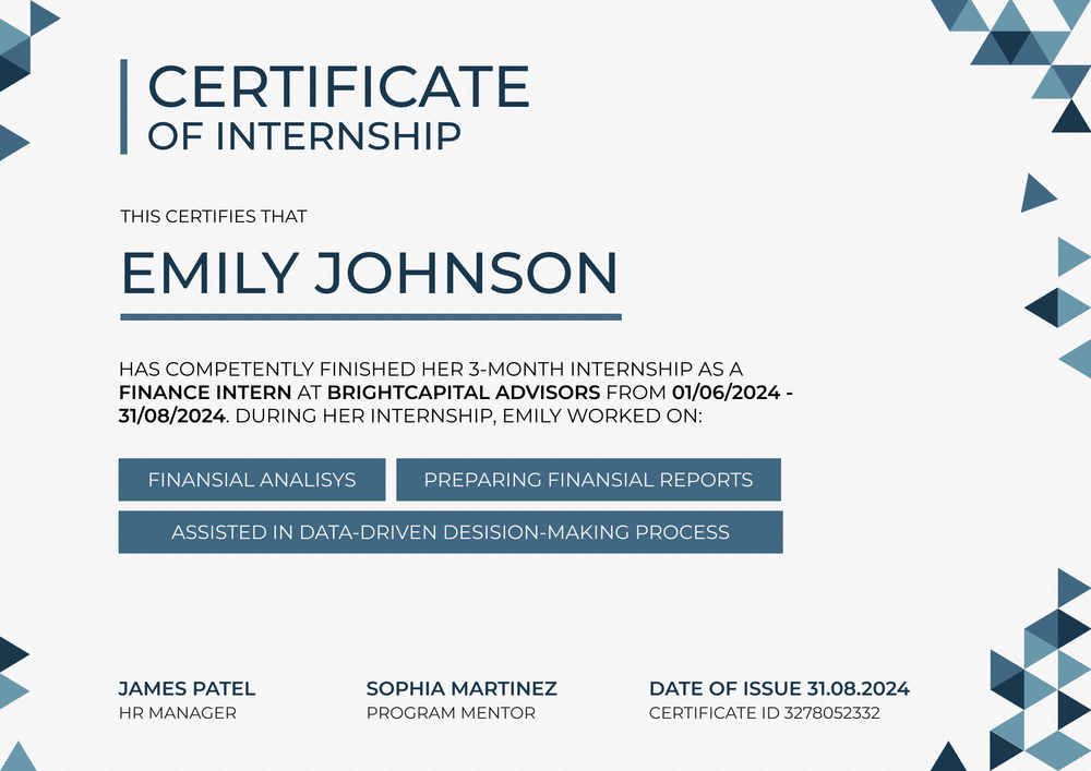 Get This Finance Internship Certificate Free – Download Now Landscape Get This Finance Internship Certificate Free – Download Now Landscape