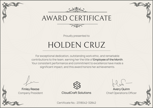 Classic and professional award certificate template Classic and professional award certificate template