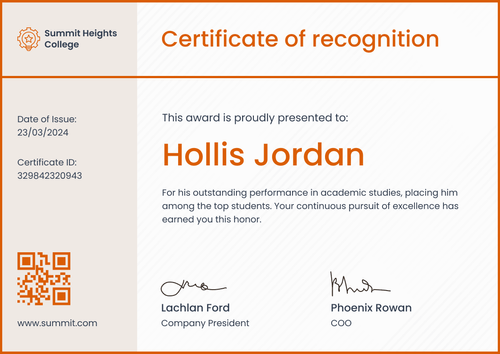 Expressive and modern academic award certificate template Expressive and modern academic award certificate template