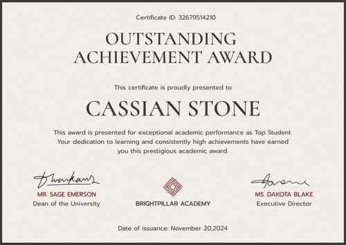 Industrial and professional academic award certificate template Industrial and professional academic award certificate template