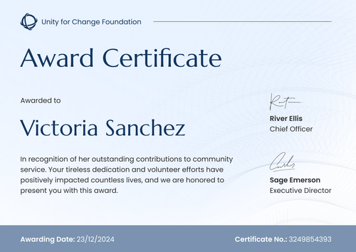 Fresh and formal community service award certificate template Fresh and formal community service award certificate template