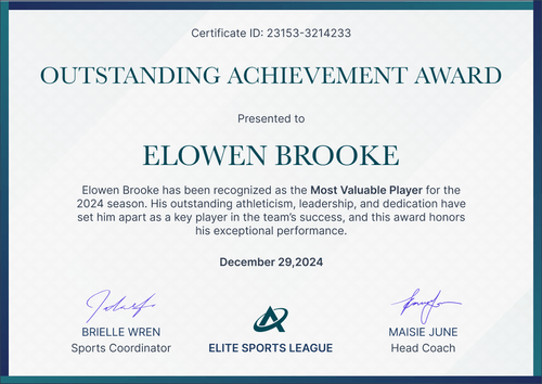 Timeless and simple sport award certificate template Timeless and simple sport award certificate template