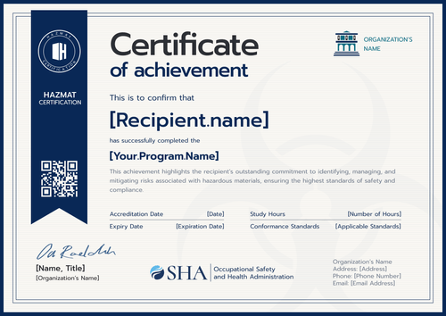 Dynamic Blue Hazmat Certificate Template – Free to Edit Landscape Dynamic Blue Hazmat Certificate Template – Free to Edit Landscape