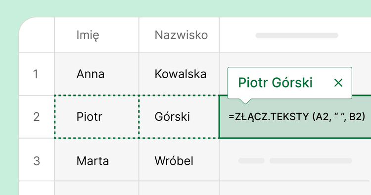 Jak połączyć imię i nazwisko w Excelu? cover image Jak połączyć imię i nazwisko w Excelu? cover image