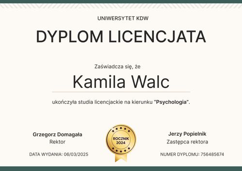 Akademicki dyplom do edycji za darmo – pozioma Akademicki dyplom do edycji za darmo – pozioma