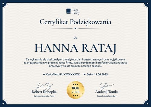 Podstawowy wzór podziękowania za współpracę – pozioma Podstawowy wzór podziękowania za współpracę – pozioma