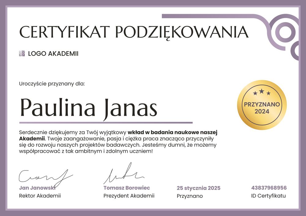 Bezpieczny dyplom podziękowanie – pozioma Bezpieczny dyplom podziękowanie – pozioma