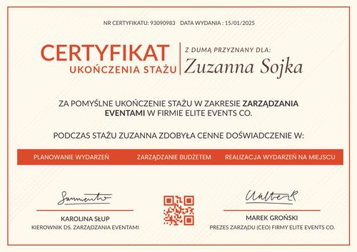 Nowoczesny wzór zaświadczenie o stażu pracy – pozioma Nowoczesny wzór zaświadczenie o stażu pracy – pozioma