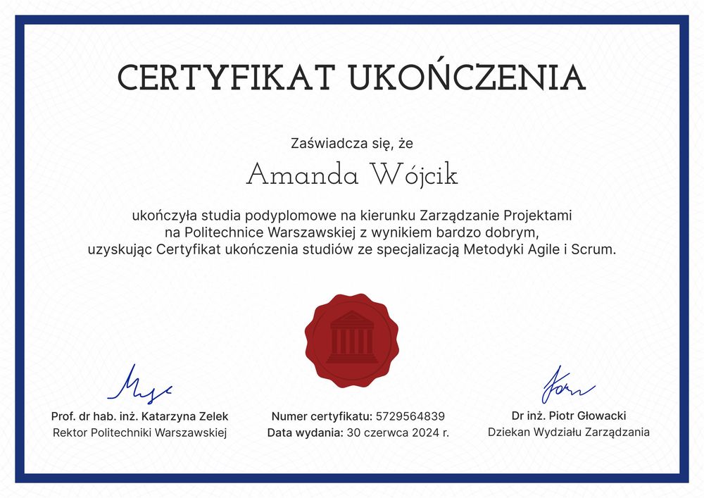 Edytuj wyjątkowy wzór na dyplom ukonczenia studiow podyplomowych - pozioma Edytuj wyjątkowy wzór na dyplom ukonczenia studiow podyplomowych - pozioma