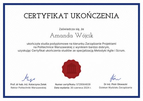 Edytuj wyjątkowy wzór na dyplom ukonczenia studiow podyplomowych - pozioma Edytuj wyjątkowy wzór na dyplom ukonczenia studiow podyplomowych - pozioma