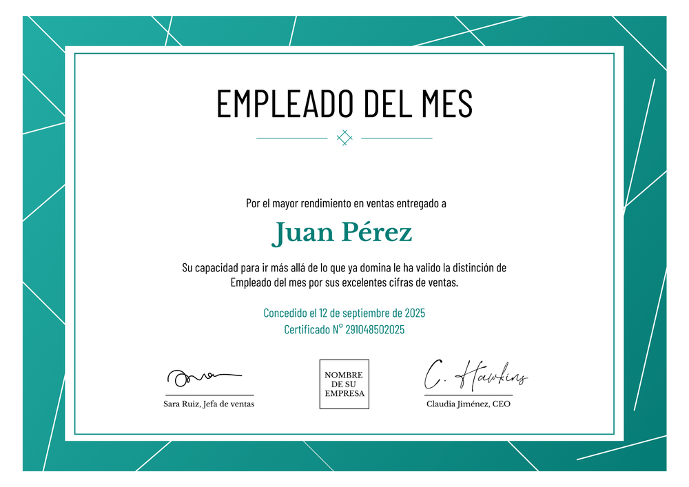 Empleado del mes plantilla profesional y sofisticada – Horizontal Empleado del mes plantilla profesional y sofisticada – Horizontal