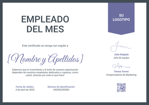 Empleado del mes plantilla simple y funcional – Horizontal Empleado del mes plantilla simple y funcional – Horizontal