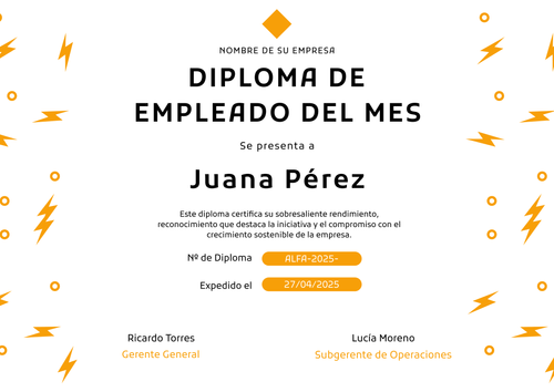 Empleado del mes plantilla simple y modesta – Horizontal Empleado del mes plantilla simple y modesta – Horizontal