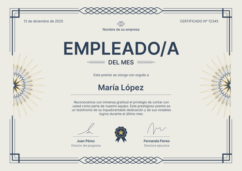Empleado del mes plantilla moderna y elegante – Horizontal Empleado del mes plantilla moderna y elegante – Horizontal