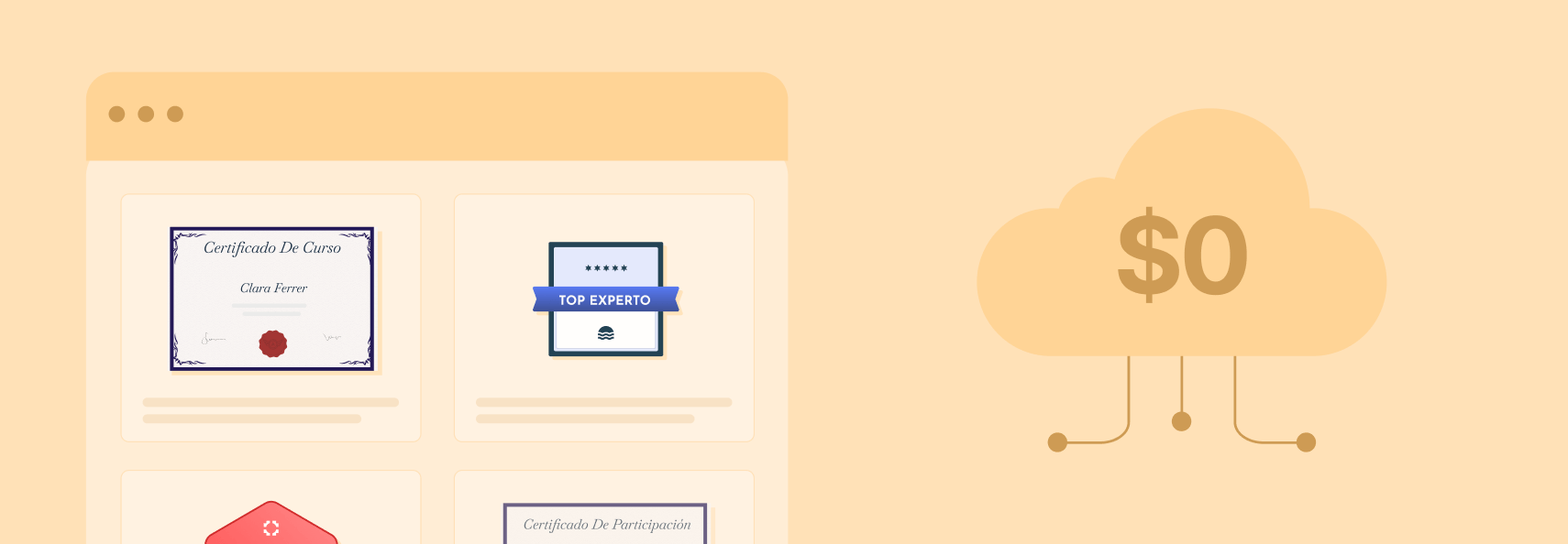 Alojamiento ilimitado de certificados, diplomas y insignias Alojamiento ilimitado de certificados, diplomas y insignias