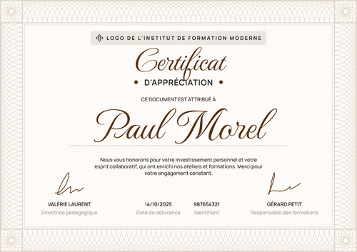 Certificat d'appréciation élégant et solennel – Paysage Certificat d'appréciation élégant et solennel – Paysage
