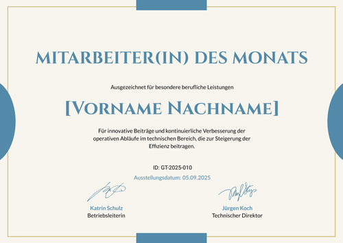 Minimalistische Mitarbeiter des Monats Vorlage – Querformat Minimalistische Mitarbeiter des Monats Vorlage – Querformat