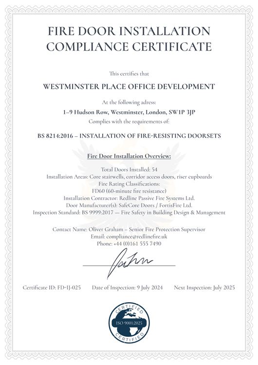 Classic Fire Door Installation Certificate Template – Portrait Classic Fire Door Installation Certificate Template – Portrait