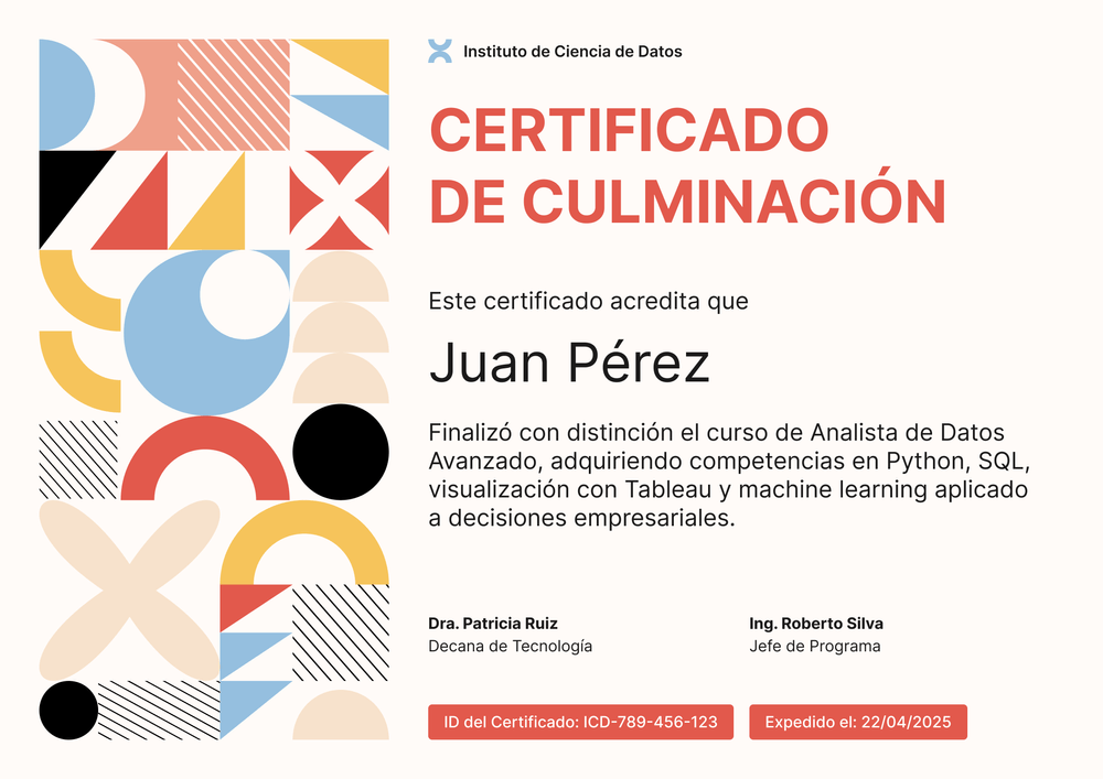 Plantilla certificado de finalización dinámica – Horizontal Plantilla certificado de finalización dinámica – Horizontal