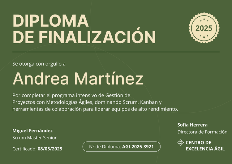 Plantilla certificado de finalización minimalista y moderna Plantilla certificado de finalización minimalista y moderna