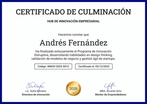 Plantilla certificado de finalización clásica – Horizontal Plantilla certificado de finalización clásica – Horizontal