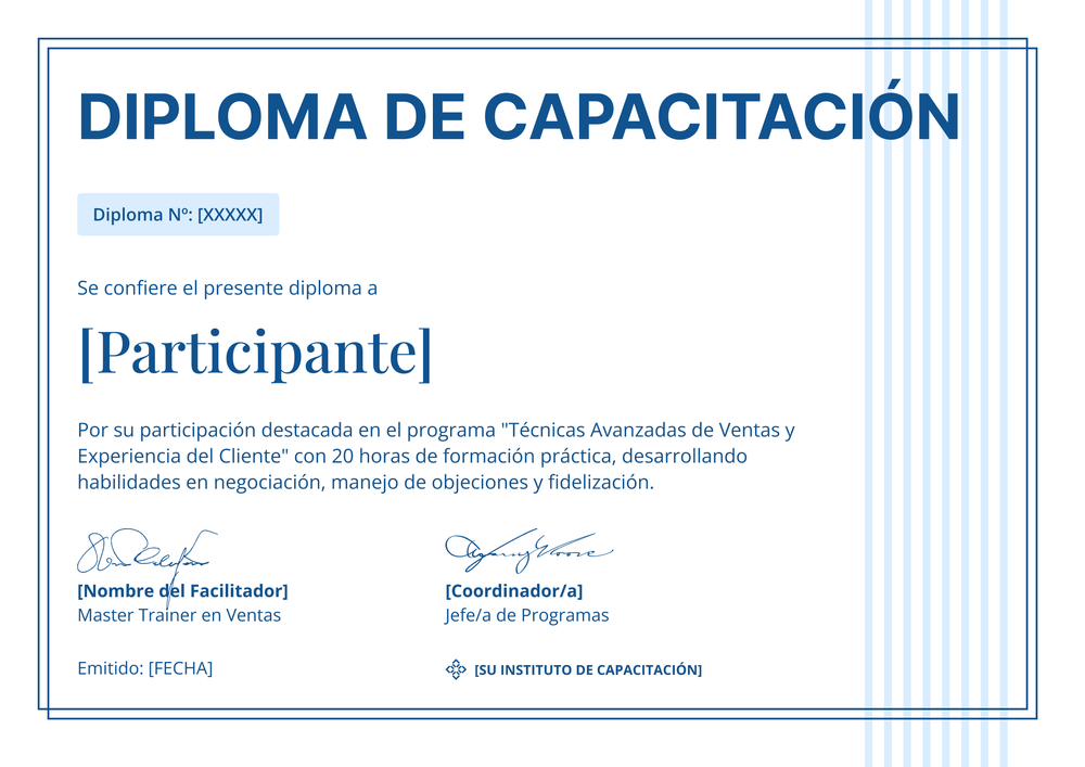 Modelo de certificado de capacitación minimalista – Horizontal Modelo de certificado de capacitación minimalista – Horizontal