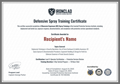 Grey OC Spray Certificate Template - Landscape Grey OC Spray Certificate Template - Landscape