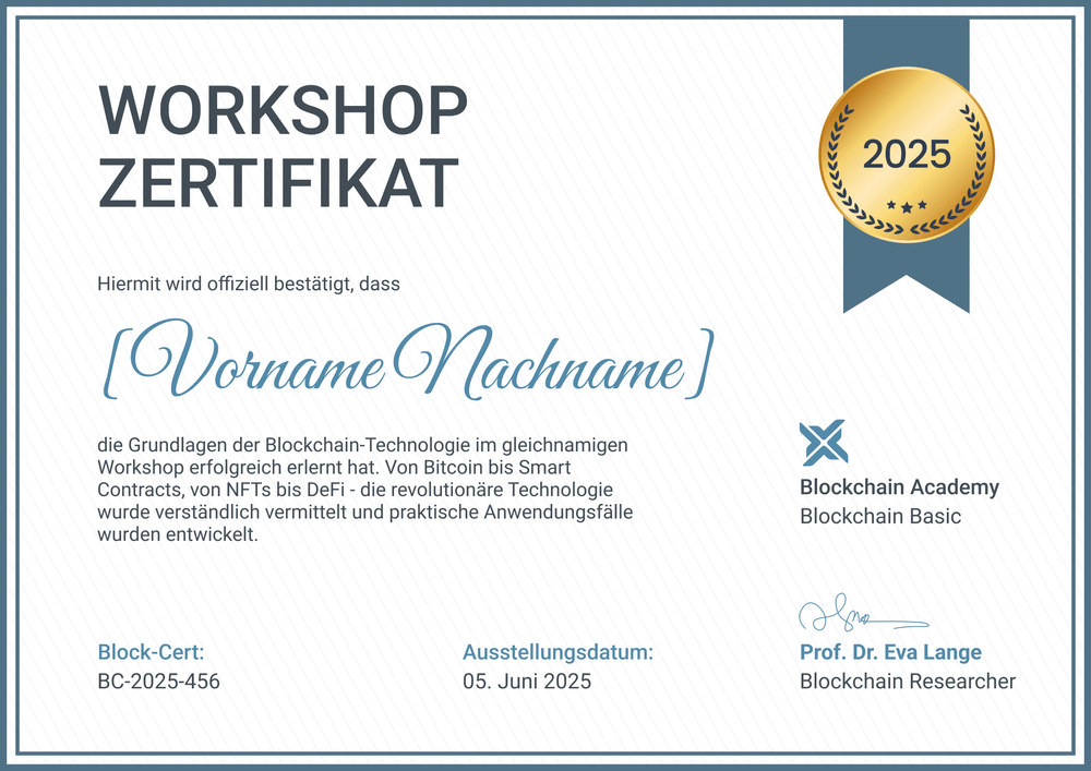 Zertifikat Workshop Vorlage – Querformat Zertifikat Workshop Vorlage – Querformat