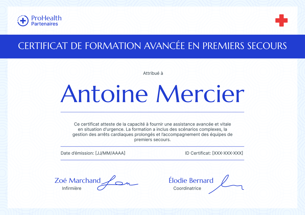 Certificat premiers secours discret – Paysage Certificat premiers secours discret – Paysage